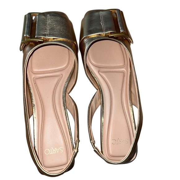 Frank Sarto Tracy Slingback Square Toe Flats size 8 NEW IN BOX - Picture 2 of 7